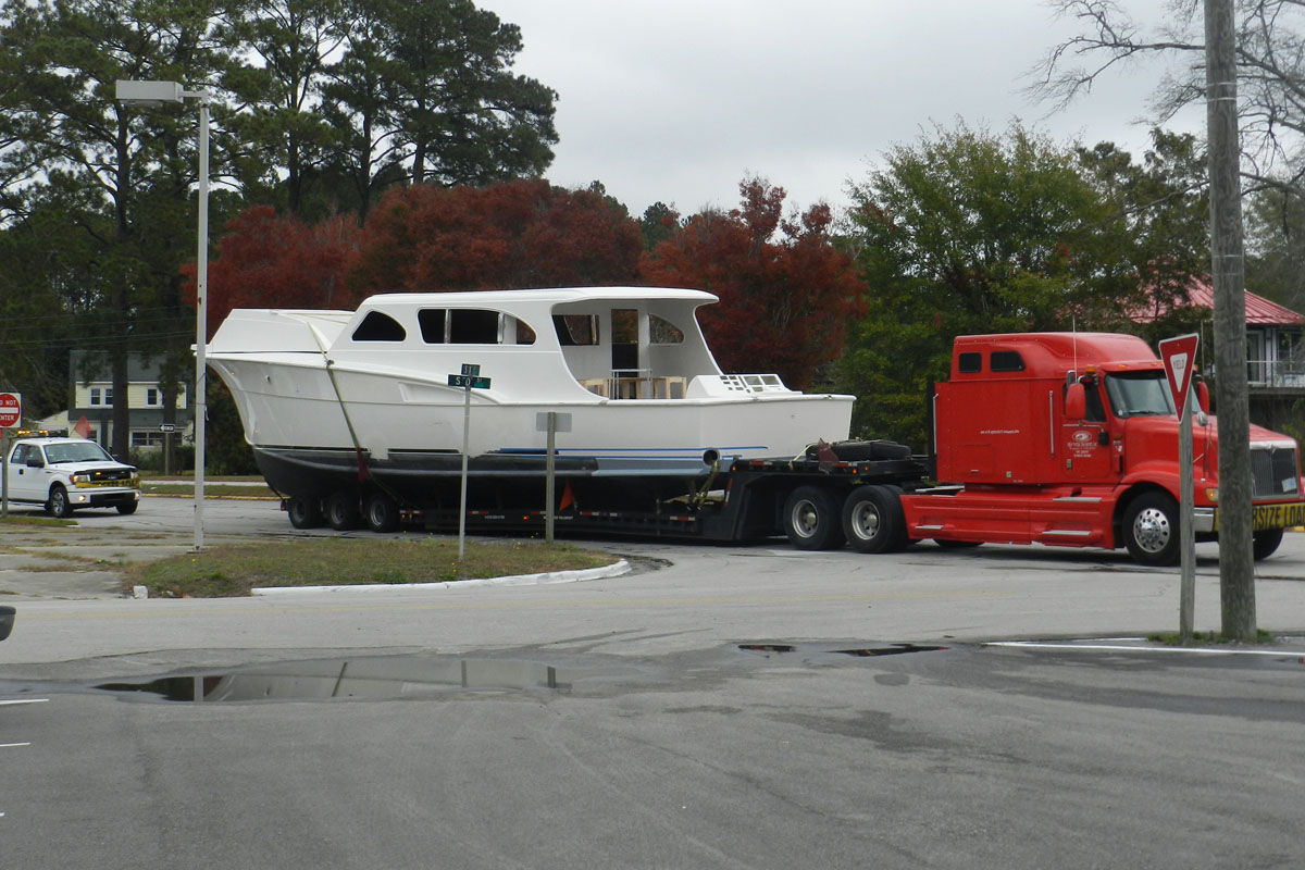 Large boat arrives